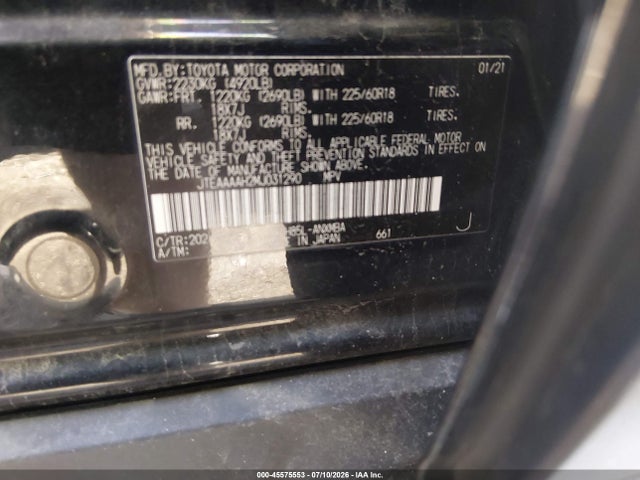 2021 Toyota Venza Le მანქანა იყიდება აუქციონზე, vin: JTEAAAAH2MJ031290, აუქციონის ნომერი: 45575553