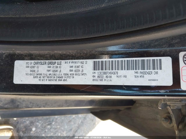Aukcja sprzedaży 2013 Chrysler 200 Touring, vin: 1C3CCBBB7DN543678, numer aukcji: 45575558
