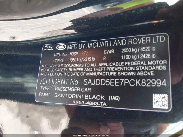 SAJDD5EE7PCK82994 Jaguar F-type P450 Rwd Automatic