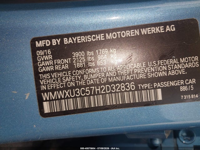 Продаж на аукціоні авто 2017 Mini Hardtop Cooper S, vin: WMWXU3C57H2D32836, номер лоту: 45575604