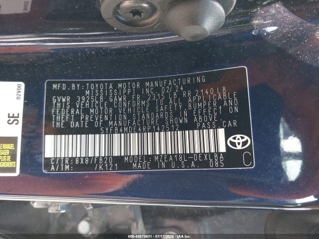 Toyota COROLLA LE 2024 5YFB4MDE4RP142512 Image 9