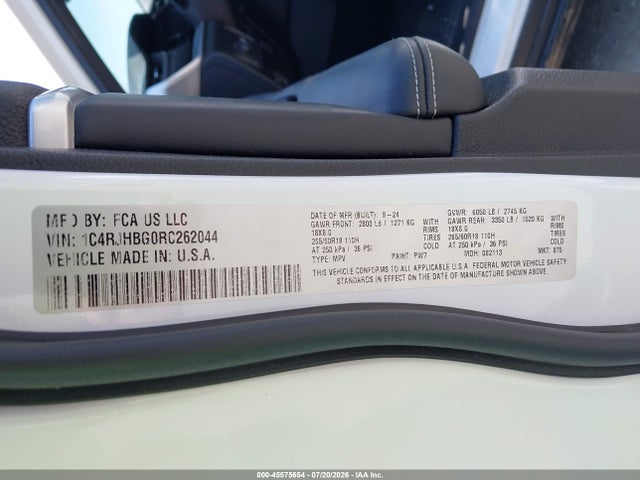 2024 Jeep Grand Cherokee Limited 4x4 მანქანა იყიდება აუქციონზე, vin: 1C4RJHBG0RC262044, აუქციონის ნომერი: 45575654