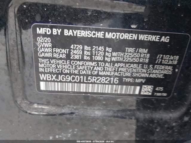Aukcja sprzedaży 2020 Bmw X1 Xdrive28i, vin: WBXJG9C01L5R28216, numer aukcji: 45575656
