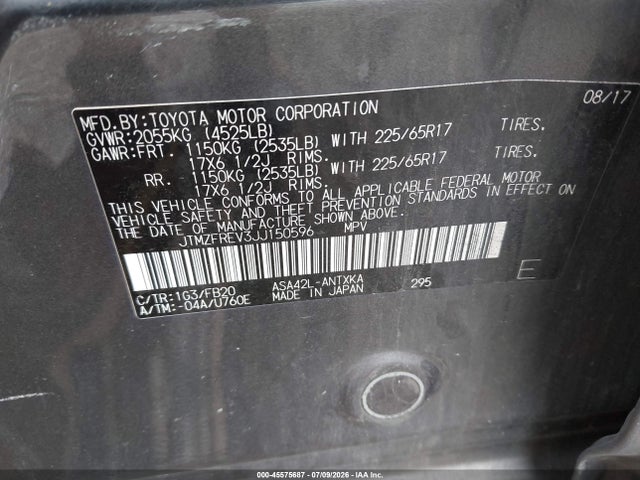 Toyota RAV4 LE 2018 JTMZFREV3JJ150596 Image 9