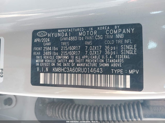 KM8HC3A60RU014643 Hyundai Kona Electric Sel