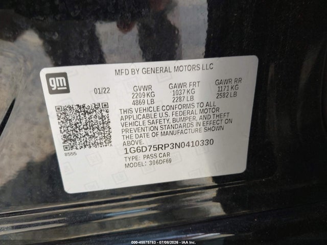 Продажа на аукционе авто 2022 Cadillac Ct4-v V-series Blackwing, vin: 1G6D75RP3N0410330, номер лота: 45575783