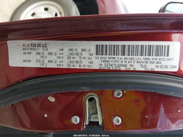 45575818 :رقم المزاد ، 3C6TR4CT6JG245468 vin ، 2018 Ram 2500 مزاد بيع