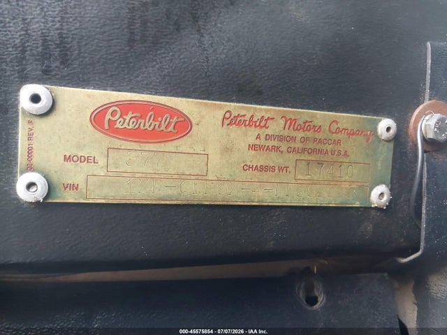 45575854 :رقم المزاد ، 1XPCDR9X4MN303943 vin ، 1991 Peterbilt 377 مزاد بيع