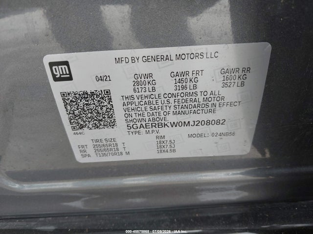 Продажа на аукционе авто 2021 Buick Enclave Fwd Essence, vin: 5GAERBKW0MJ208082, номер лота: 45575868