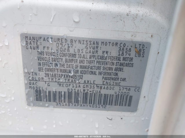 Nissan SENTRA SR 2017 3N1AB7APXHY405192 Image 9