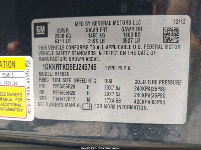 GMC Acadia Denali 2014 1GKKRTKD6EJ245746 Image 9