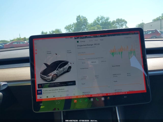 45576226 :رقم المزاد ، 5YJYGDEE8MF105063 vin ، 2021 Tesla Model Y Long Range Dual Motor All-wheel Drive مزاد بيع