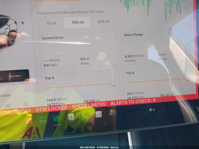 45576226 :رقم المزاد ، 5YJYGDEE8MF105063 vin ، 2021 Tesla Model Y Long Range Dual Motor All-wheel Drive مزاد بيع