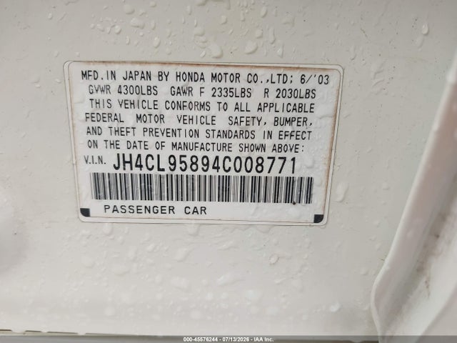 Aukcja sprzedaży 2004 Acura Tsx, vin: JH4CL95894C008771, numer aukcji: 45576244