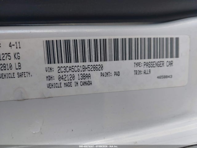 2011 Chrysler 300 Limited მანქანა იყიდება აუქციონზე, vin: 2C3CA5CG1BH528620, აუქციონის ნომერი: 45576307