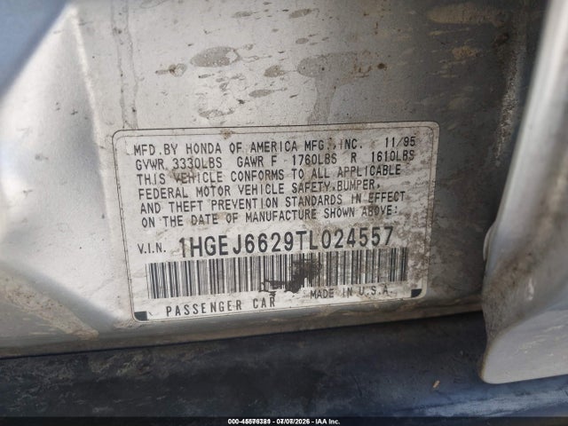 Продаж на аукціоні авто 1996 Honda Civic Dx, vin: 1HGEJ6629TL024557, номер лоту: 45576381