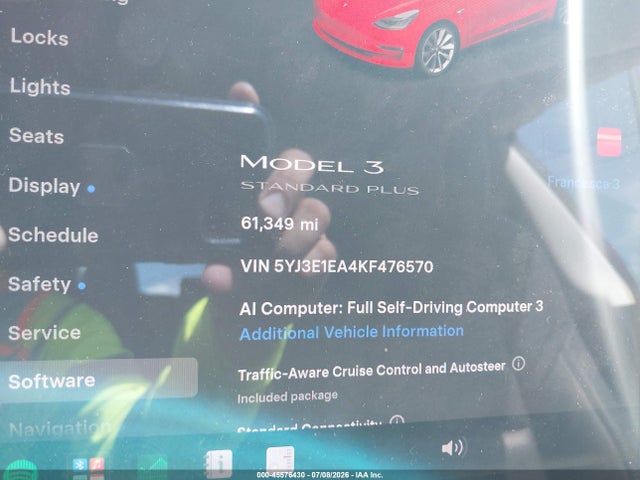 Продажа на аукционе авто 2019 Tesla Model 3 Long Range/mid Range/standard Range/standard Range Plus, vin: 5YJ3E1EA4KF476570, номер лота: 45576430