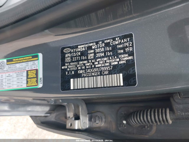 Aukcja sprzedaży 2024 Hyundai Elantra Sel, vin: KMHLS4DG8RU789957, numer aukcji: 45576449