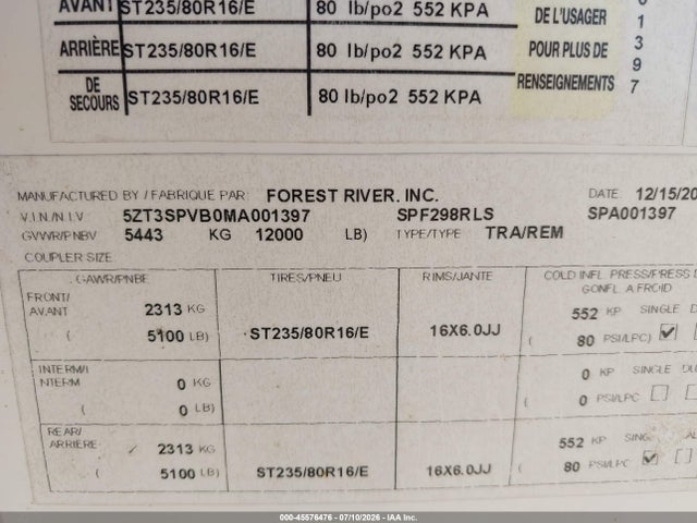Shasta 30' 5th Wheel 2021 5ZT3SPVB0MA001397 Image 9