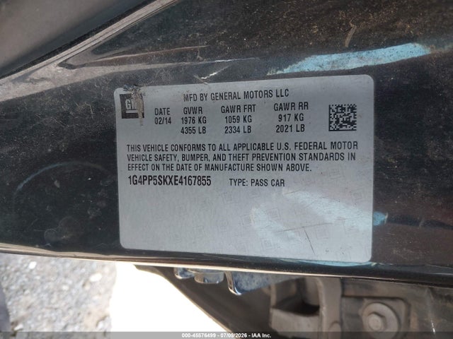 Aukcja sprzedaży 2014 Buick Verano, vin: 1G4PP5SKXE4167855, numer aukcji: 45576499