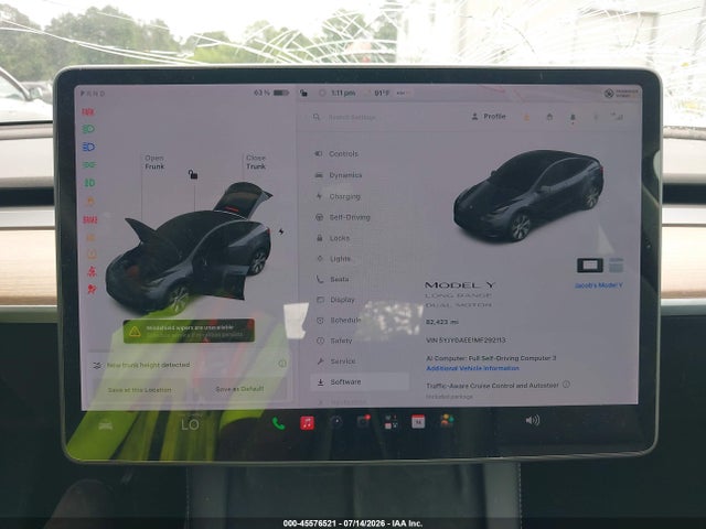 Продажа на аукционе авто 2021 Tesla Model Y Long Range Dual Motor All-wheel Drive, vin: 5YJYGAEE1MF292113, номер лота: 45576521