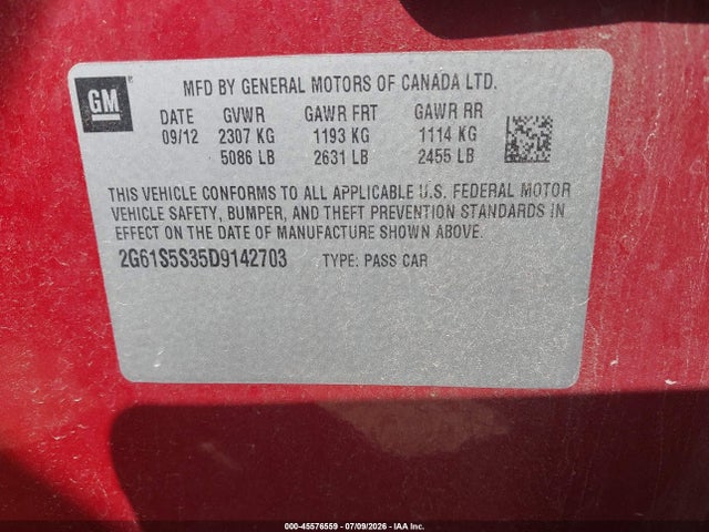 Продаж на аукціоні авто 2013 Cadillac Xts Premium, vin: 2G61S5S35D9142703, номер лоту: 45576559