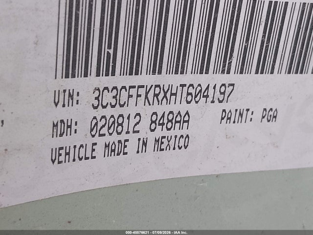 45576621 :رقم المزاد ، 3C3CFFKRXHT604197 vin ، 2017 Fiat 500 Pop مزاد بيع