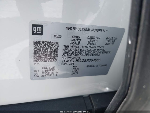 Aukcja sprzedaży 2025 Gmc Yukon Xl 2wd Denali, vin: 1GKS1JRL2SR354565, numer aukcji: 45576668