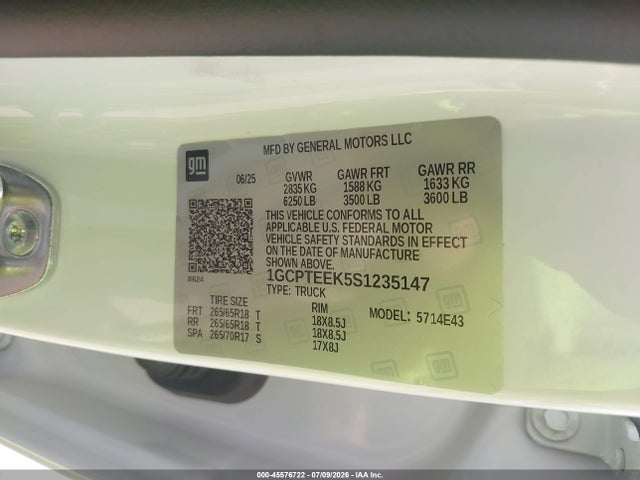 1GCPTEEK5S1235147 Chevrolet Colorado 4wd Trail Boss