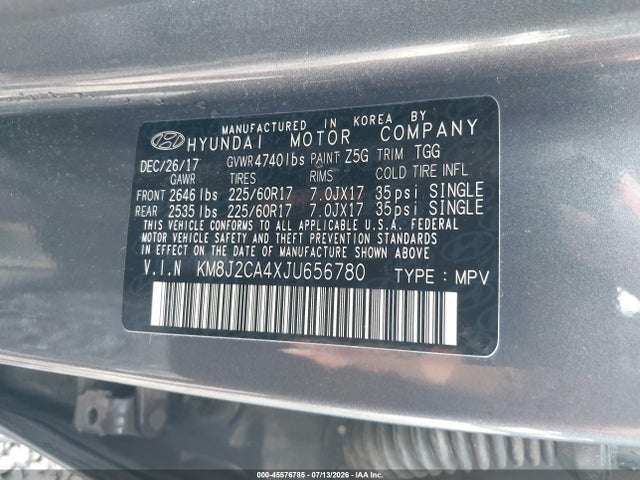Hyundai TUCSON SE 2018 KM8J2CA4XJU656780 Image 9