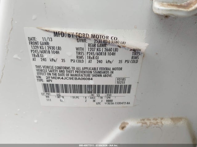2FMDK4JC9EBA06084 Ford EDGE SEL