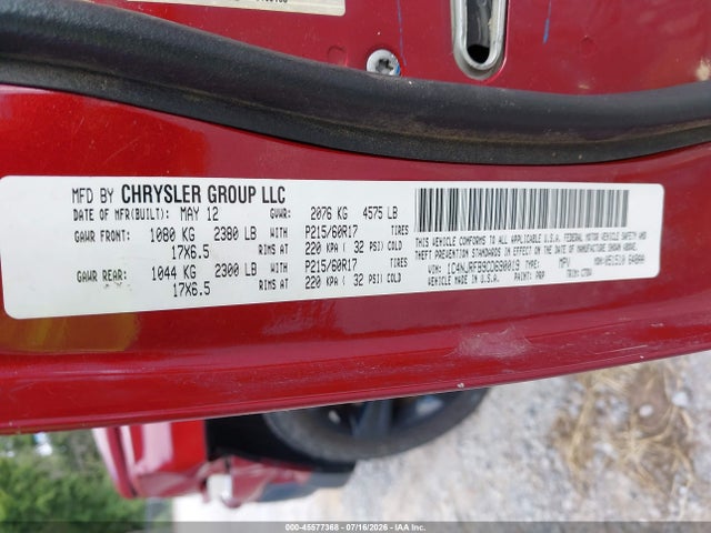 45577368 :رقم المزاد ، 1C4NJRFB9CD690019 vin ، 2012 Jeep Patriot Latitude مزاد بيع