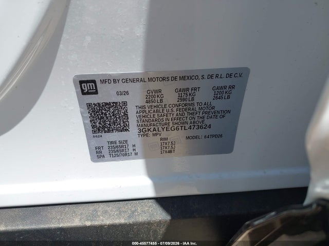 45577455 :رقم المزاد ، 3GKALYEG6TL473624 vin ، 2026 Gmc Terrain Awd At4 مزاد بيع