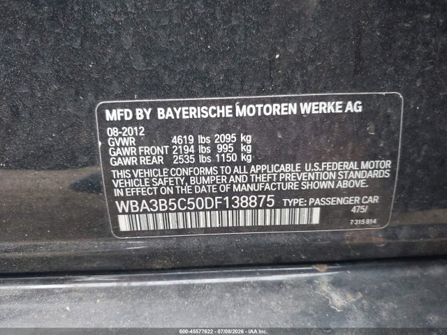 Aukcja sprzedaży 2013 Bmw 328i Xdrive, vin: WBA3B5C50DF138875, numer aukcji: 45577622