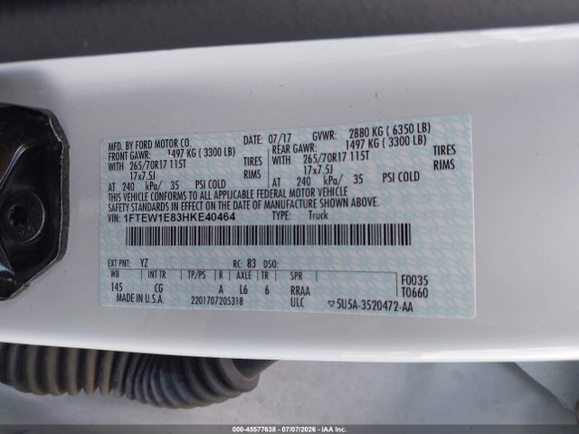 1FTEW1E83HKE40464 Ford F-150 Xl