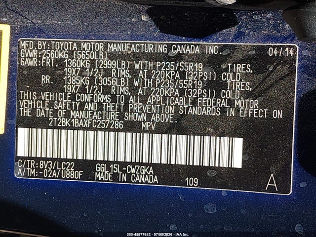 Продаж на аукціоні авто 2015 Lexus Rx 350 F Sport, vin: 2T2BK1BAXFC257286, номер лоту: 45577682