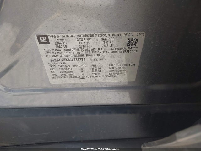 Aukcja sprzedaży 2018 Gmc Terrain Denali, vin: 3GKALXEX5JL283370, numer aukcji: 45577698
