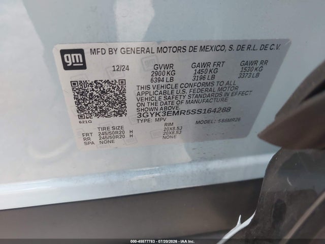 Aukcja sprzedaży 2025 Cadillac Optiq Sport 1 Awd, vin: 3GYK3EMR5SS164288, numer aukcji: 45577783