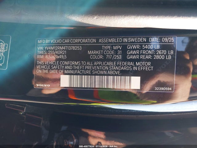 YV4M12RM4T1378253 Volvo Xc60 B5 Ultra