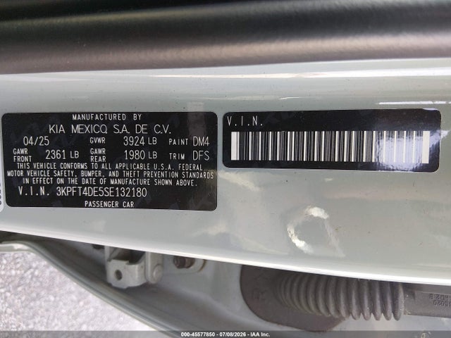 Продаж на аукціоні авто 2025 Kia K4 Lxs, vin: 3KPFT4DE5SE132180, номер лоту: 45577850