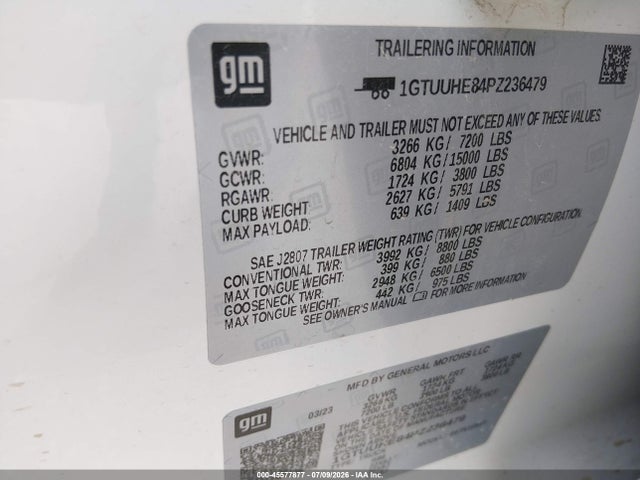 1GTUUHE84PZ236479 GMC Sierra 1500 4wd Short Box Denali Ultimate