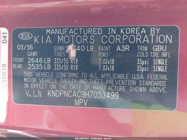 KIA Sportage Ex 2017 KNDPNCAC9H7053499 Image 9