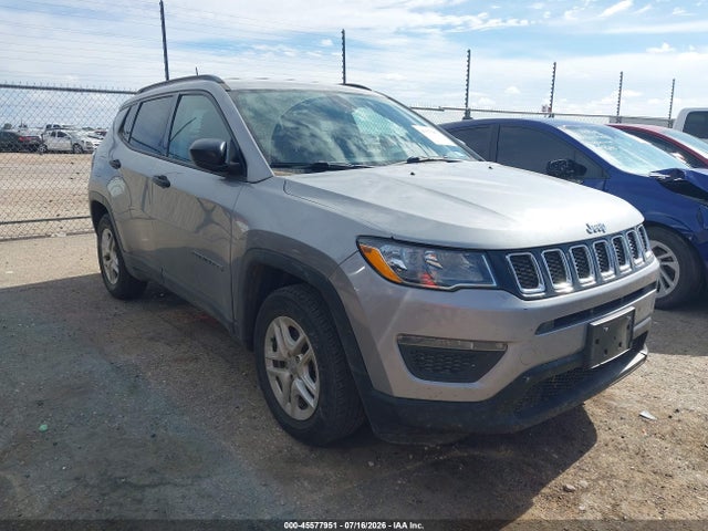 2018 Jeep Compass Sport Fwd მანქანა იყიდება აუქციონზე, vin: 3C4NJCAB3JT255167, აუქციონის ნომერი: 45577951