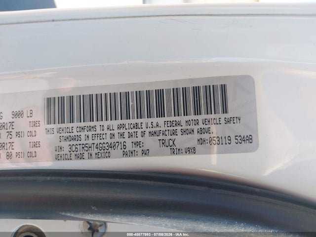 RAM 2500 Tradesman 2016 3C6TR5HT4GG340716 Image 9