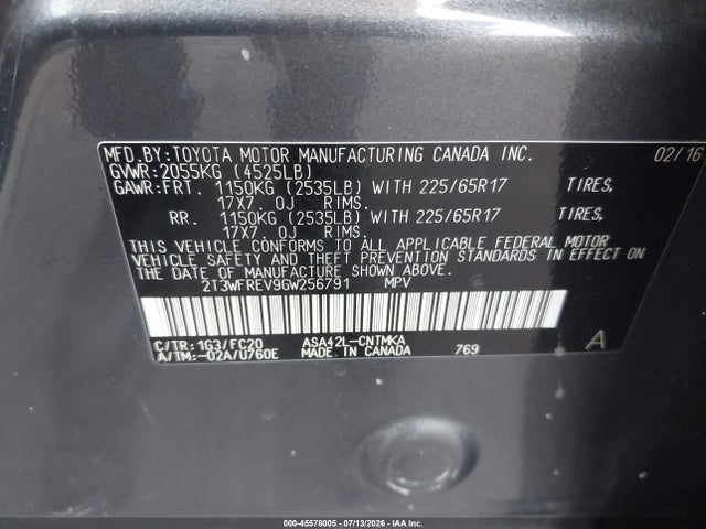 Toyota Rav4 Xle 2016 2T3WFREV9GW256791 Image 9