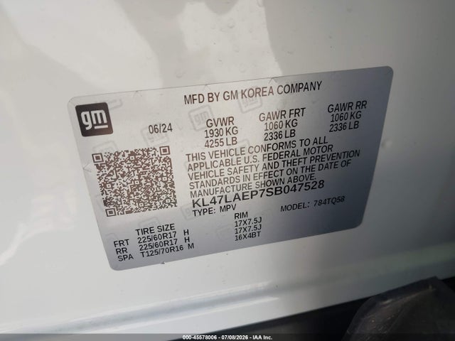 Продажа на аукционе авто 2025 Buick Envista Preferred Fwd, vin: KL47LAEP7SB047528, номер лота: 45578006