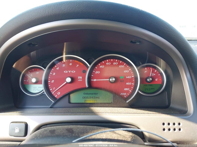 2005 Pontiac Gto მანქანა იყიდება აუქციონზე, vin: 6G2VX12U05L377108, აუქციონის ნომერი: 45578067