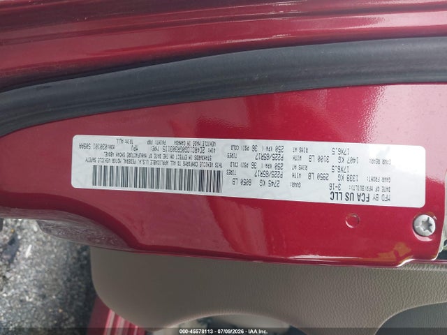 Продажа на аукционе авто 2016 Chrysler Town & Country Touring-l, vin: 2C4RC1CG0GR303115, номер лота: 45578113