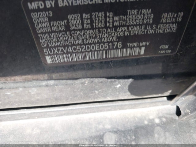 45578135 :رقم المزاد ، 5UXZV4C52D0E05176 vin ، 2013 Bmw X5 Xdrive35i/xdrive35i Premium/xdrive35i Sport Activity مزاد بيع