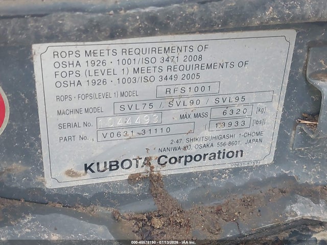 Kubota Svl75 2020 48509 Image 9